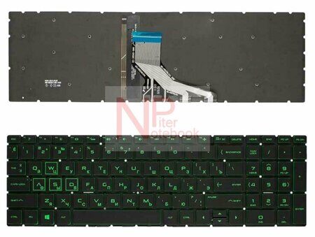 Клавиатура для HP 15-ec2004 с зелёной подсветкой